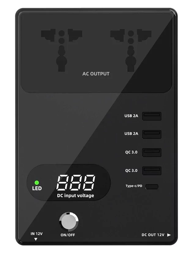 Инвертор для автовобиля YTSC-300W сетевой фильтр Type-C PD Quick Charge 3.0