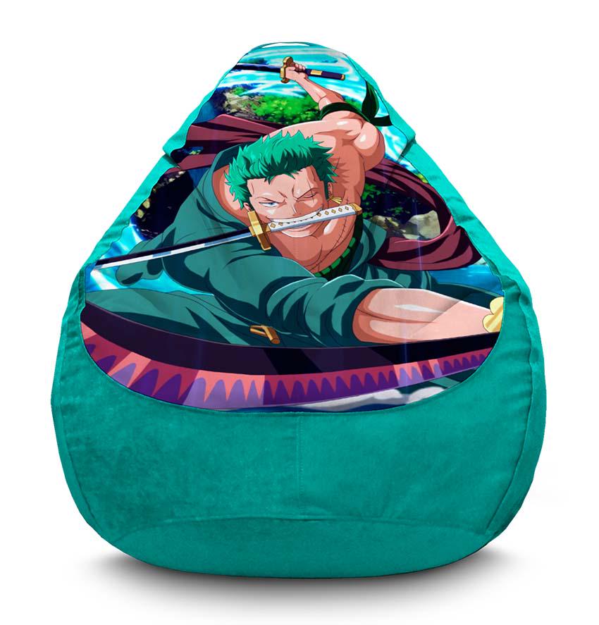 Крісло-мішок iPuff Zoro One Piece флок XXL 90х125 см Бірюзовий (116962-1)