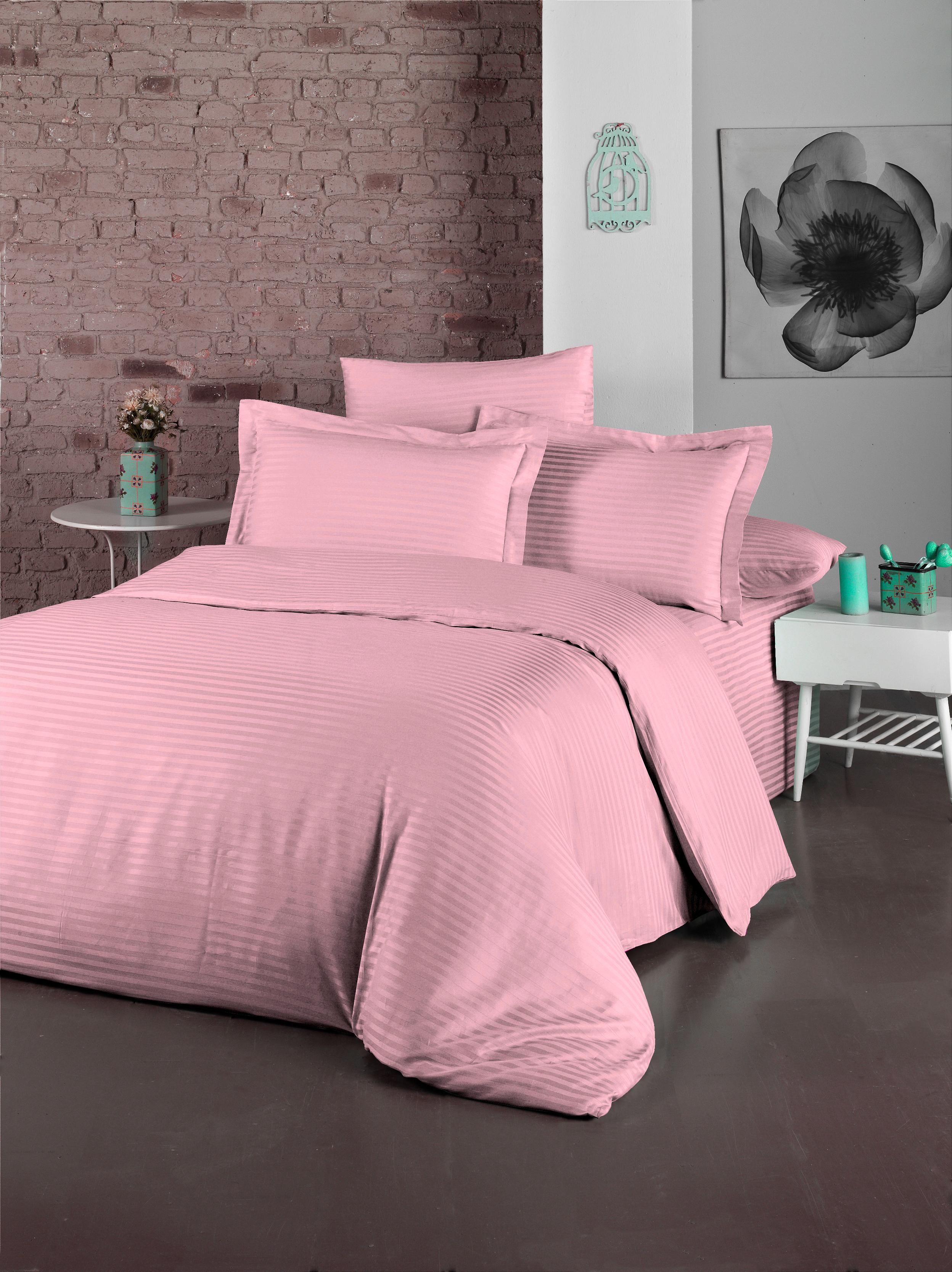 Комплект постельного белья Lighthouse Exclusive Sateen Stripe Lux евро Пудра