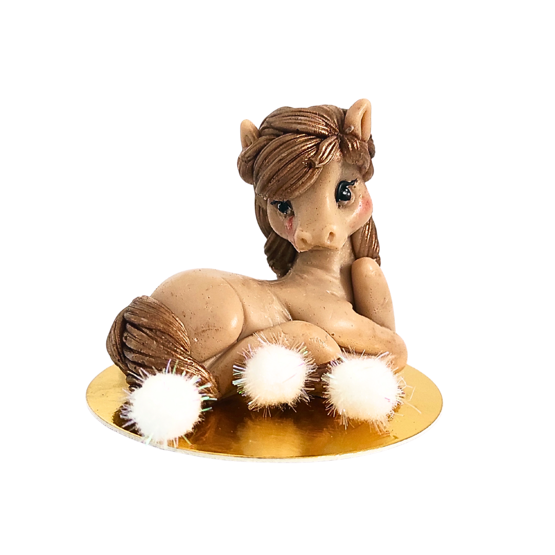 Мило ручної роботи Bila Lileya Конячка новорічне на підложці Бежевий (MS-00077)