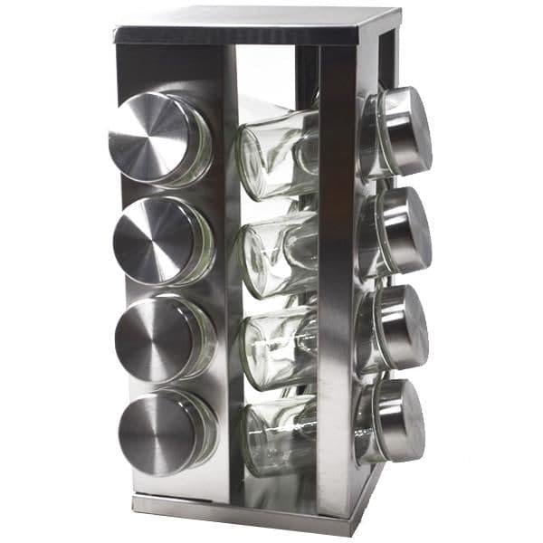 Набір баночок для спецій з підставкою з нержавіючої сталі Benson BN-175 17 пр.
