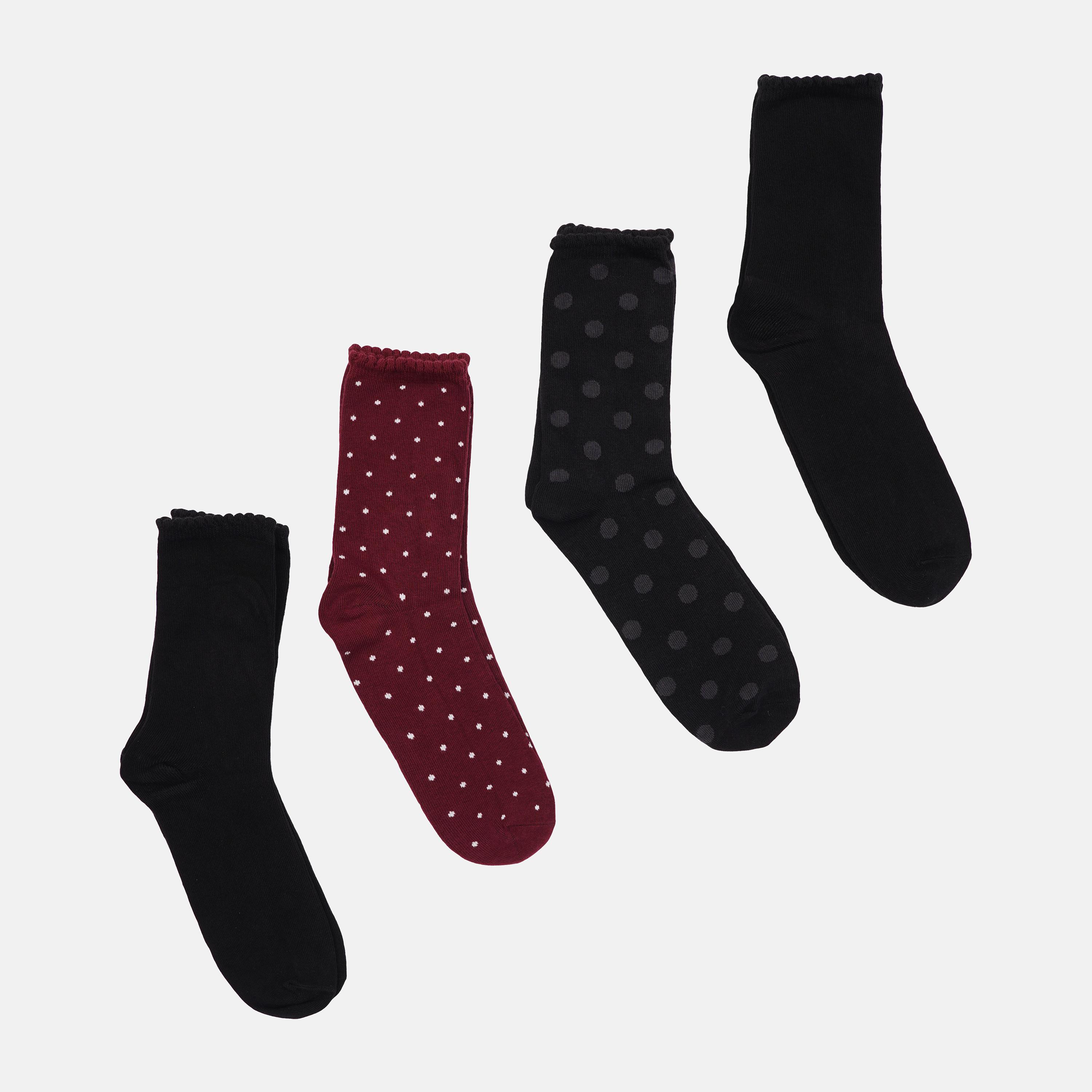 Носки H&M 4 пары р. 34-36 Черно-бордовый (2912241994)