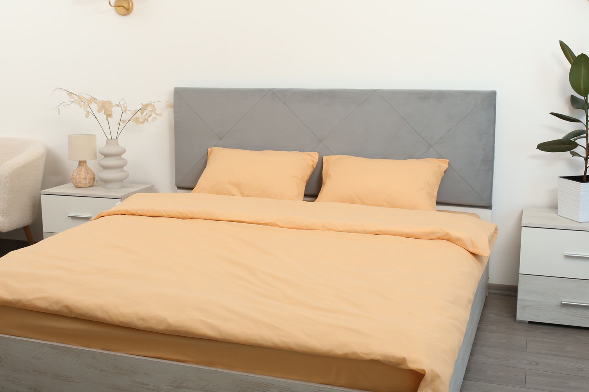 Комплект постельного белья двуспальный Amore Glux-1054 бязь Персиковый (KPB-A2-Glux-1054(50x70)_) - фото 2 Комплект постельного белья двуспальный Amore Glux-1054 бязь Персиковый (KPB-A2-Glux-1054(50x70)_) - фото 2