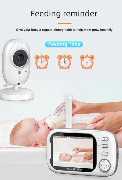 Відеоняня Baby Monitor ABM600 з датчиком звуку з портативним дисплеєм та вимірюванням температури - фото 6