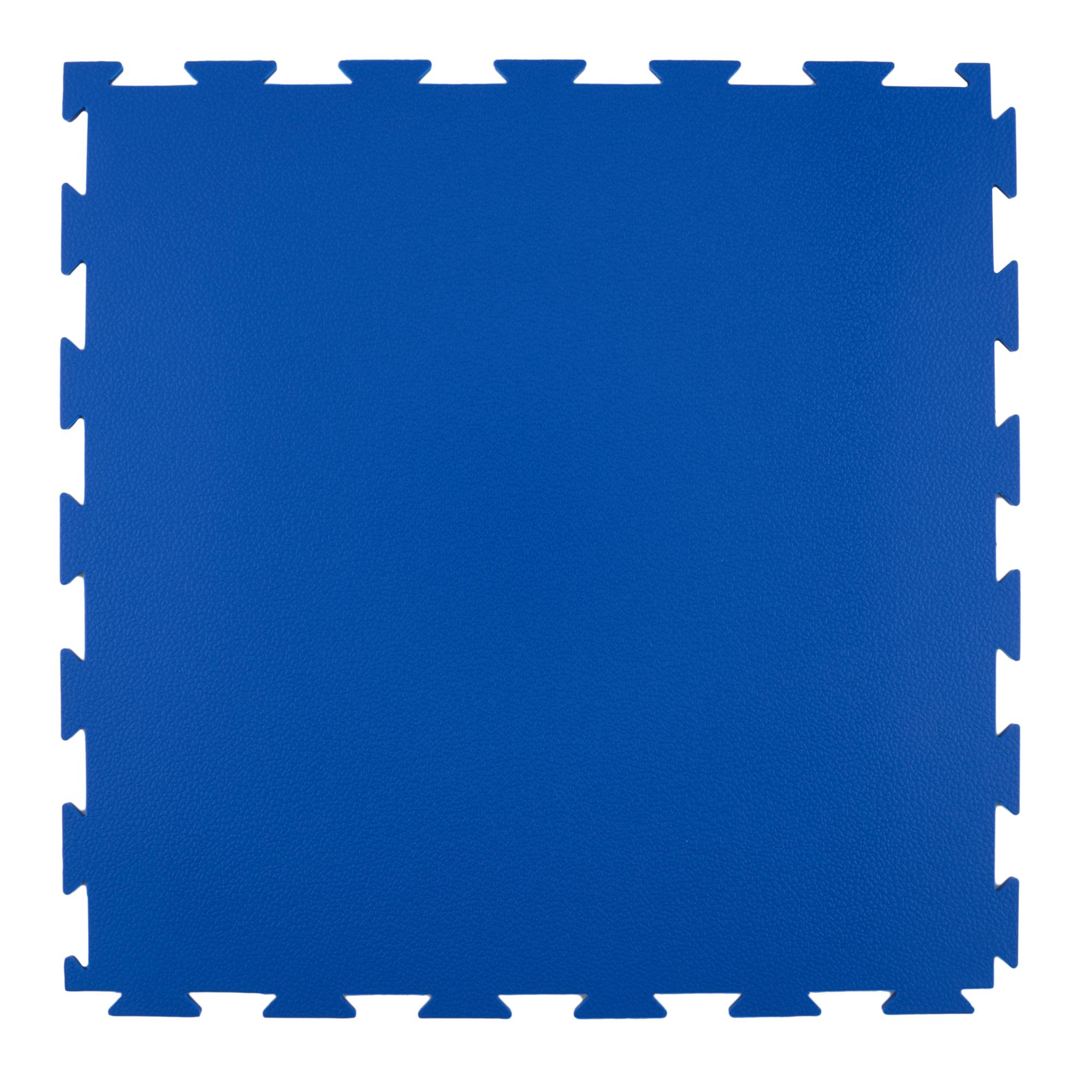 Модульное покрытие для пола ПВХ плитка Гладкая кожа 387х387х5 мм Синий (шг-0006-1)