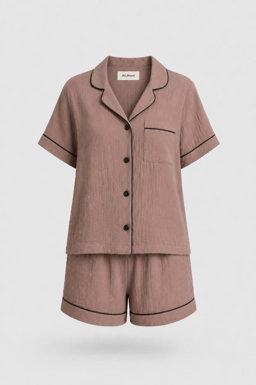 Піжама жіноча муслінова BO.Brand 2XL Cappuccino with Cinnamon (32824) Піжама жіноча муслінова BO.Brand 2XL Cappuccino with Cinnamon (32824)