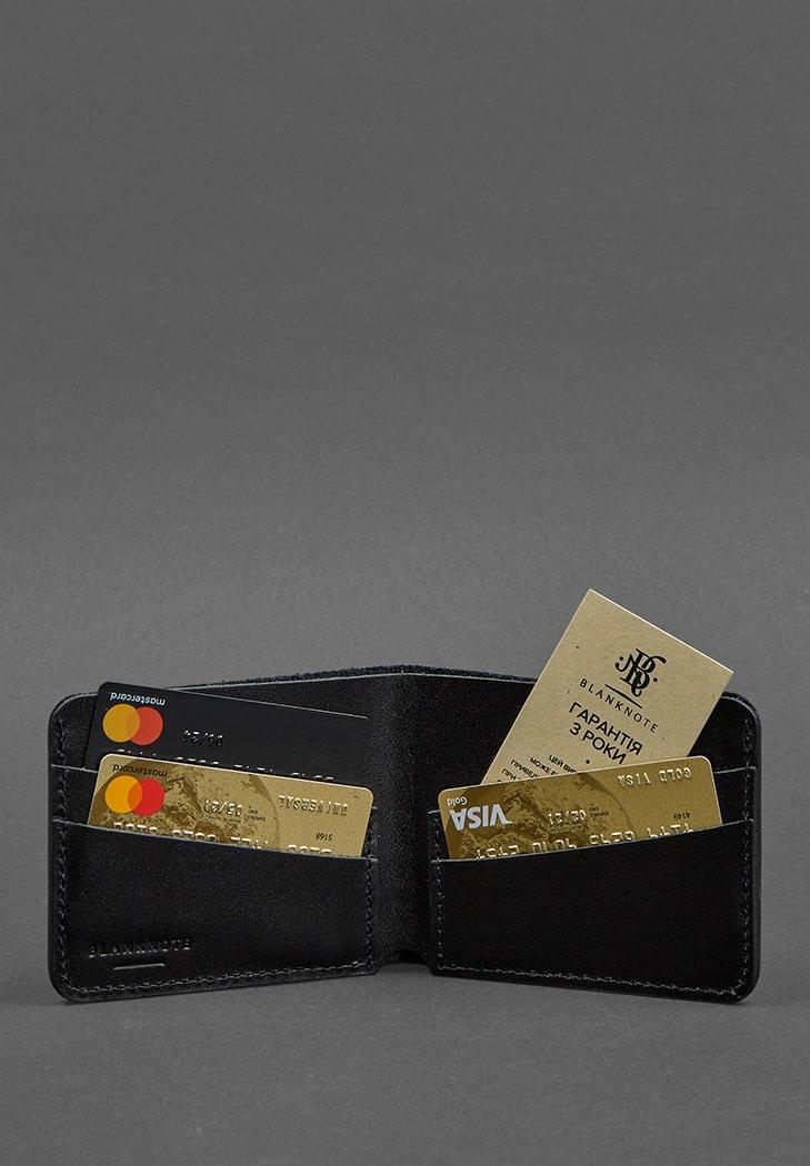 Портмоне мужское кожаное BlankNote 4.1 4 кармана Угольно-черный (A-026225) - фото 3 Портмоне мужское кожаное BlankNote 4.1 4 кармана Угольно-черный (A-026225) - фото 3