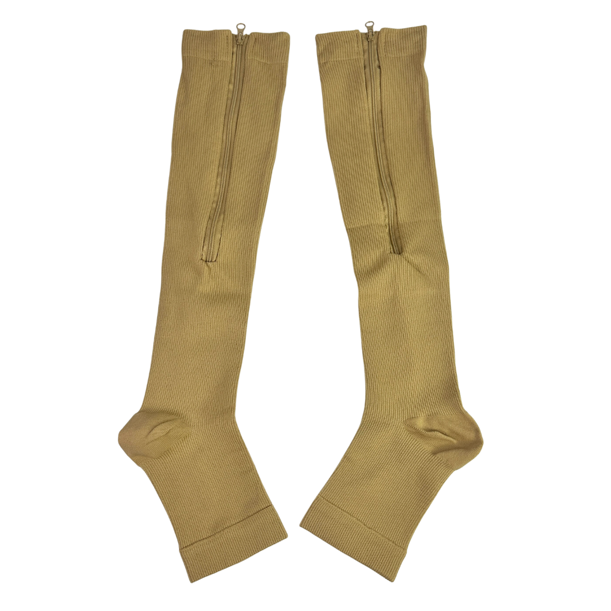 Гольфы компрессионные эластичные Zip Sox для профилактики варикоза с молнией S/M Бежевый (ZSG-150-S/M-Beige)