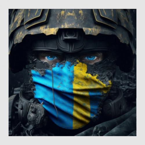 Стікер Воїн ЗСУ 30x29,8 см Різнокольоровий (21560249)
