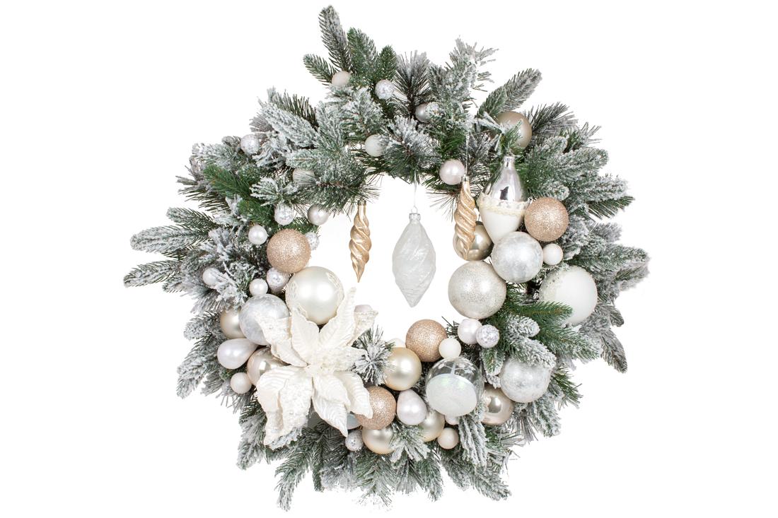 Новогодний венок украшеный BonaDi 70 см (RM0-128)