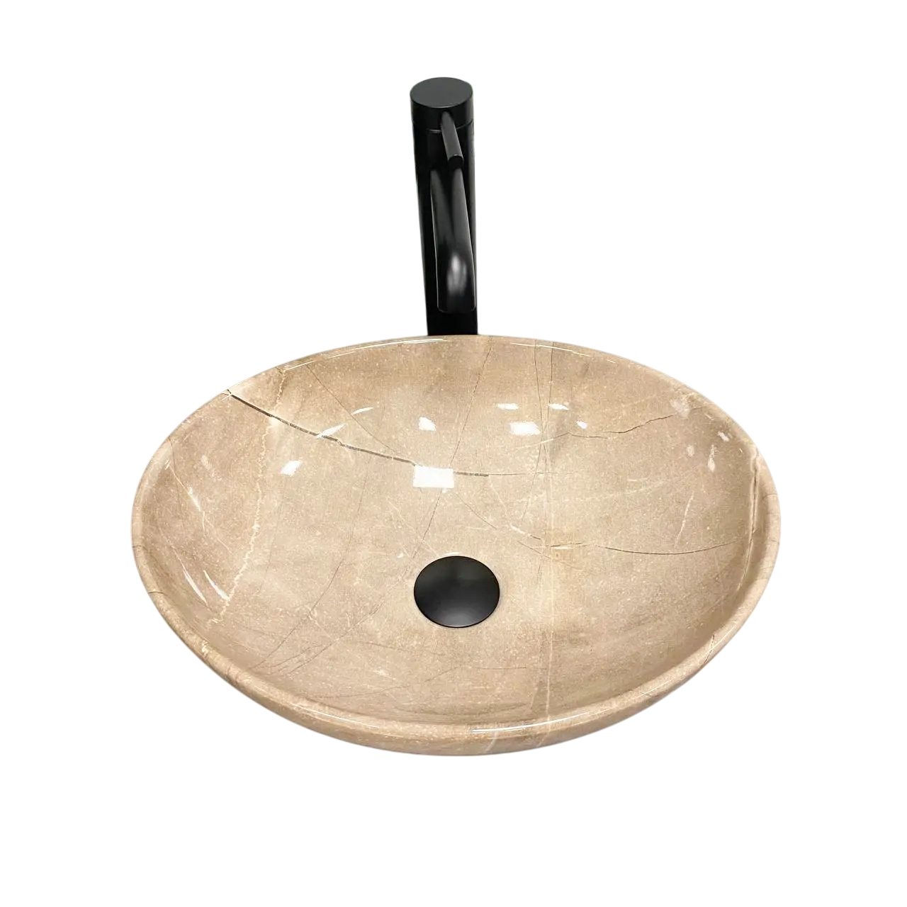 Раковина накладная VBI Parma овальная 335x415 мм Brown Stone Glossy (RM-VBI-011013)