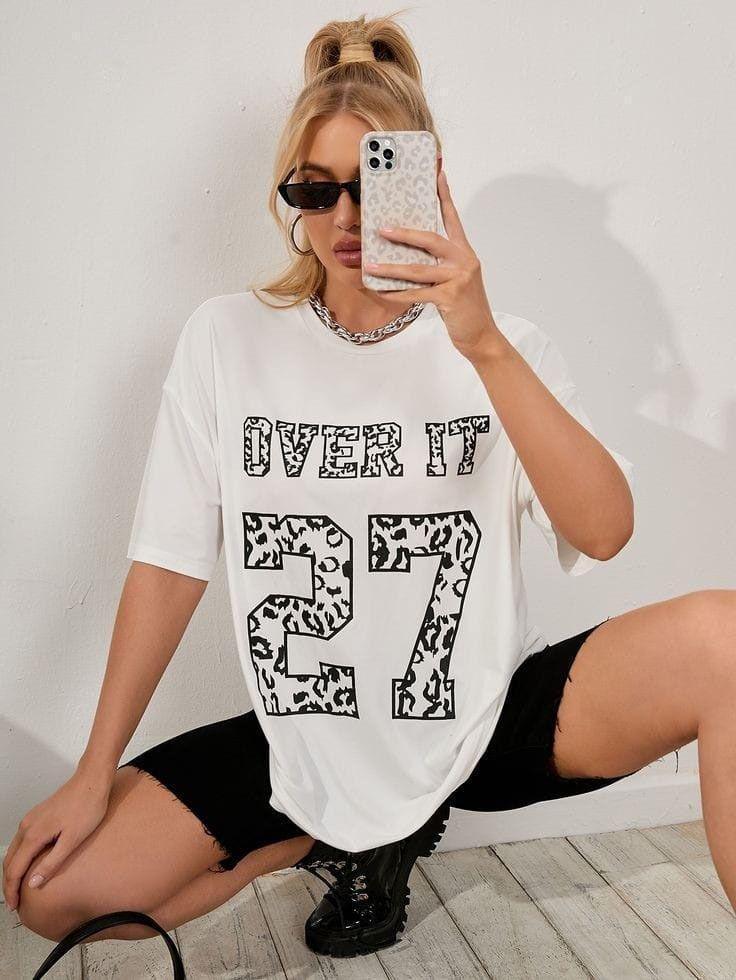 Футболка женская с принтом Pin-000-152 повседневная M Белый (2634324732)