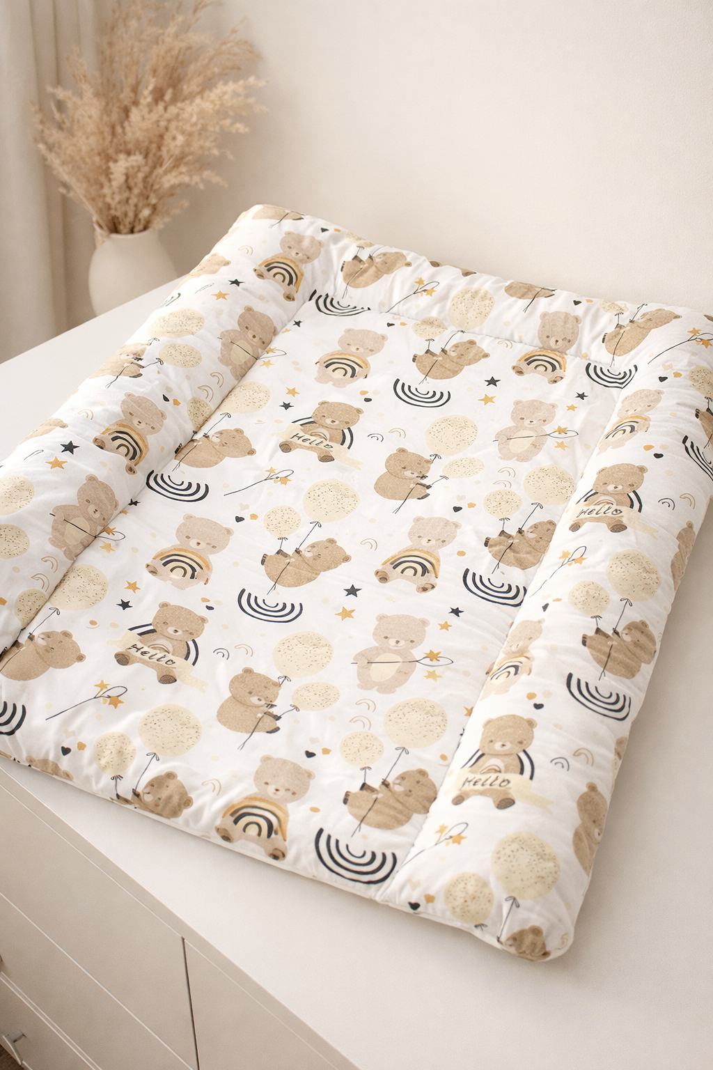 Матрас для пеленания BST Мышки с бортами синтепон съемный 70х55 см Белый (2775781783)