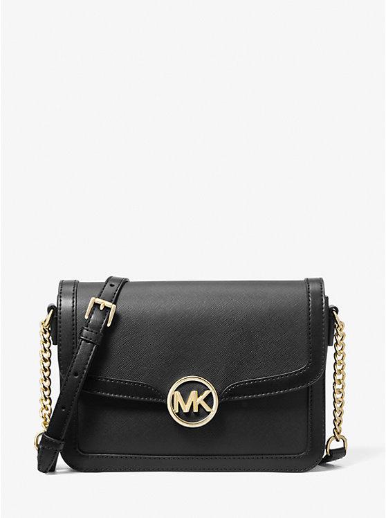 Женская сумка кросс-боди женская Michael Kors Leida Medium в подарочной упаковке Черный (2343069930)