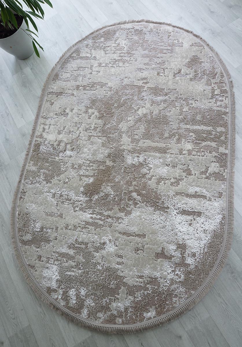 Ковер с коротким ворсом Levado 03889a овал 200x400 см Light Beige/White (73732040)