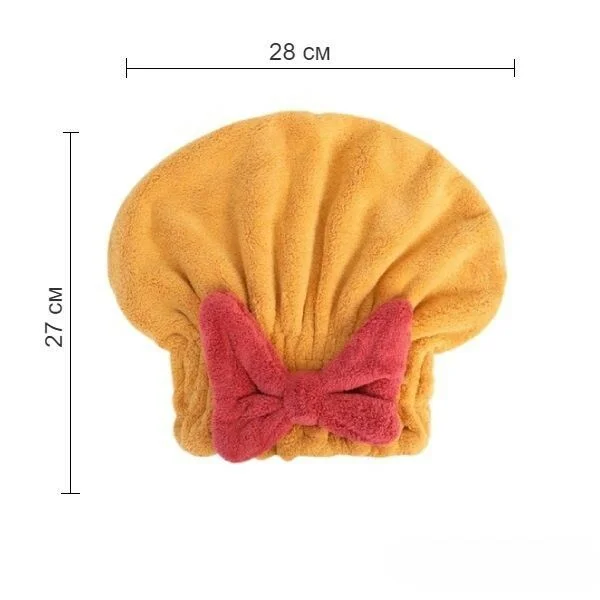 Полотенце-шапка для сушки волос из микрофибры Желтый (Y01214-1) - фото 7 Полотенце-шапка для сушки волос из микрофибры Желтый (Y01214-1) - фото 7