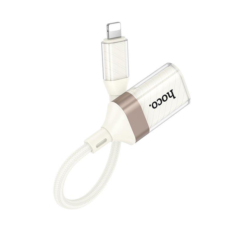 Переходник Hoco UA39 Crystal Lightning x USB-A OTG White-Gold (19395) - фото 5 Переходник Hoco UA39 Crystal Lightning x USB-A OTG White-Gold (19395) - фото 5