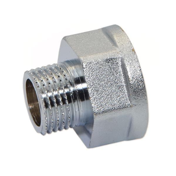 Переходник хромированный Pattaroni 1" x 1 1/4" наружная-внутренняя резьба под ключ (F272CR009)
