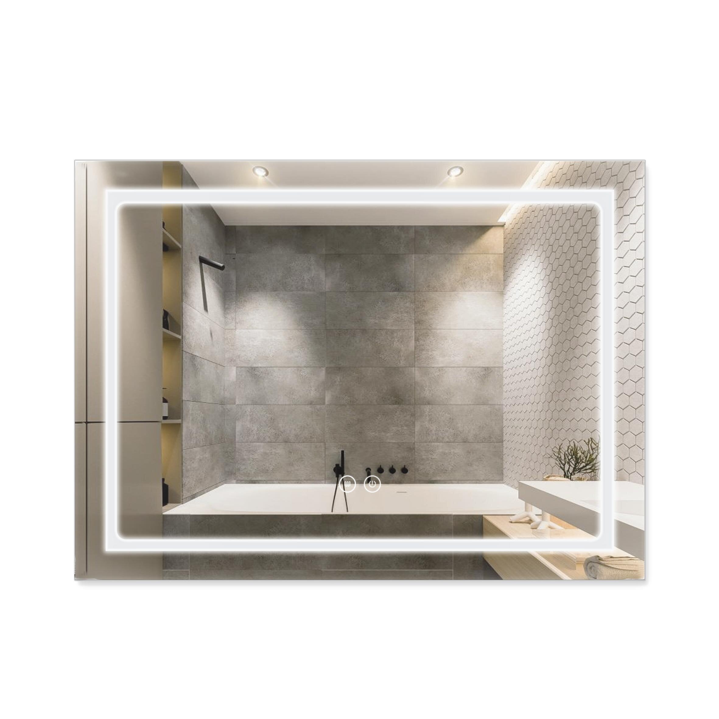 Зеркало Qtap Mideya DC-F904 с LED-подсветкой Touch/диммером 800х600 мм (QT2078F904W