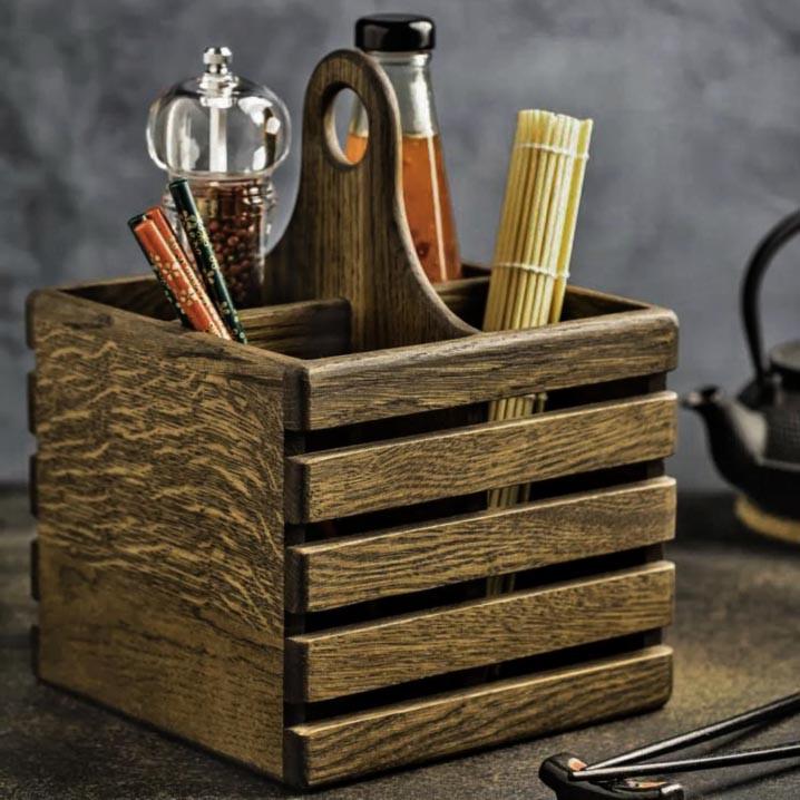 Подставка для столовых приборов из дерева Камбия Мускат (Псп-008307)