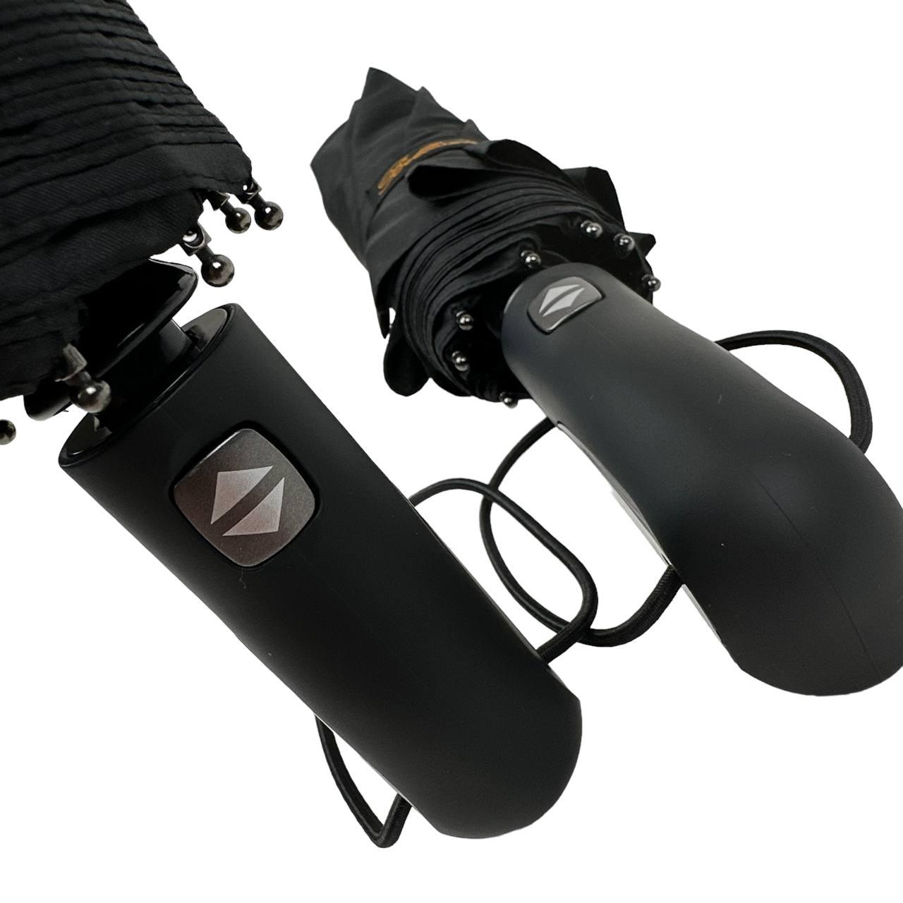 Зонт мужской автомат Bellissimо 10 спиц с прямой ручкой антивитер Черный (М0624-1) - фото 5 Зонт мужской автомат Bellissimо 10 спиц с прямой ручкой антивитер Черный (М0624-1) - фото 5