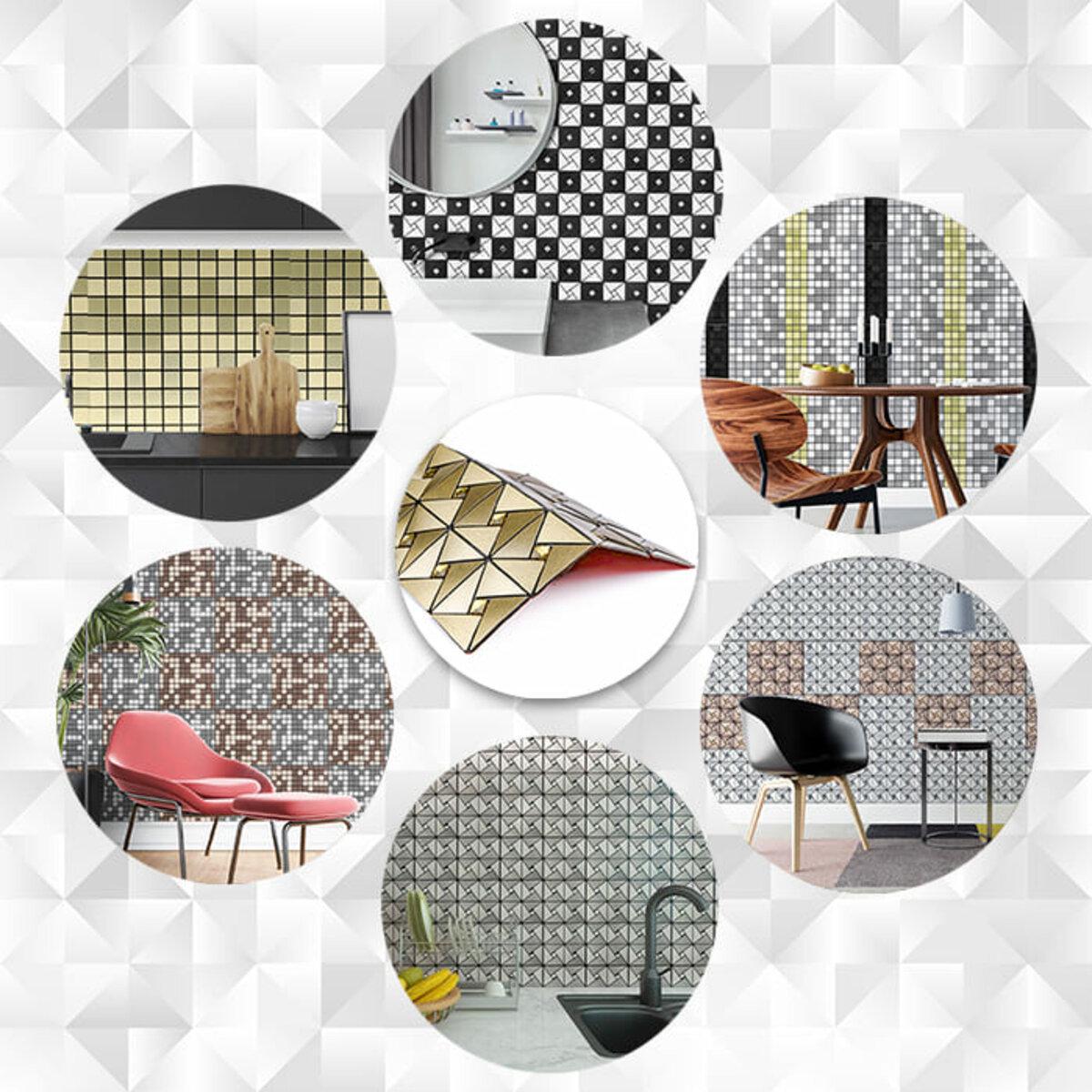 Плитка самоклеящаяся алюминиевая со стразами D Зеленый/Золотый (SW-00001172) - фото 5 Плитка самоклеящаяся алюминиевая со стразами D Зеленый/Золотый (SW-00001172) - фото 5