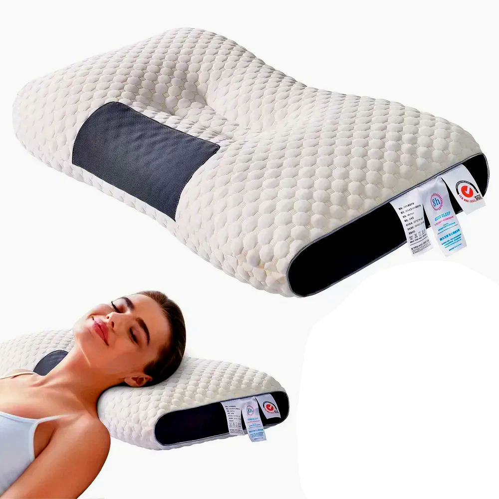 Подушка для сну ортопедична з ефектом пам'яті 74х48 см Бірюзовий (29013434) - фото 4