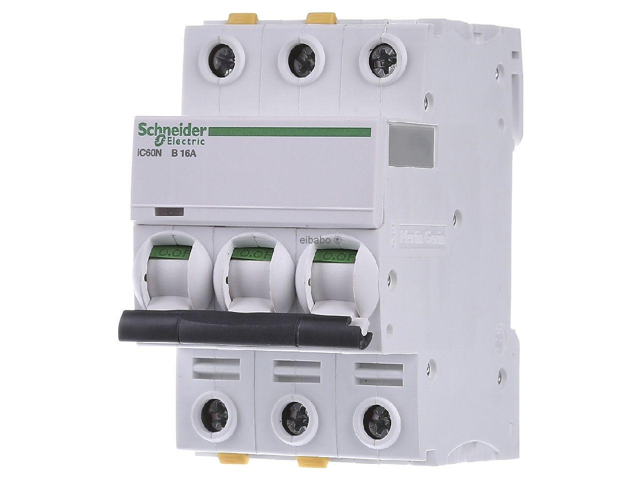 Автоматический выключатель Schneider Electric IC60N 3Р/В16A A9F03316 - фото 1