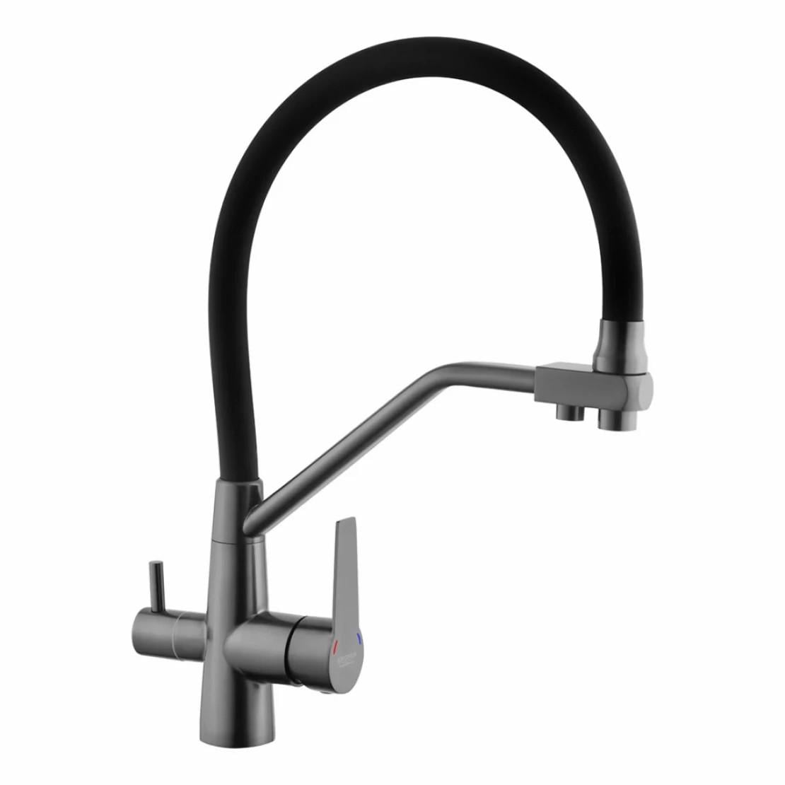Смеситель для кухни с подключением к фильтру Kroner KRP Edelstahl Klassisch PVD03817BLK (CV031898) Смеситель для кухни с подключением к фильтру Kroner KRP Edelstahl Klassisch PVD03817BLK (CV031898)