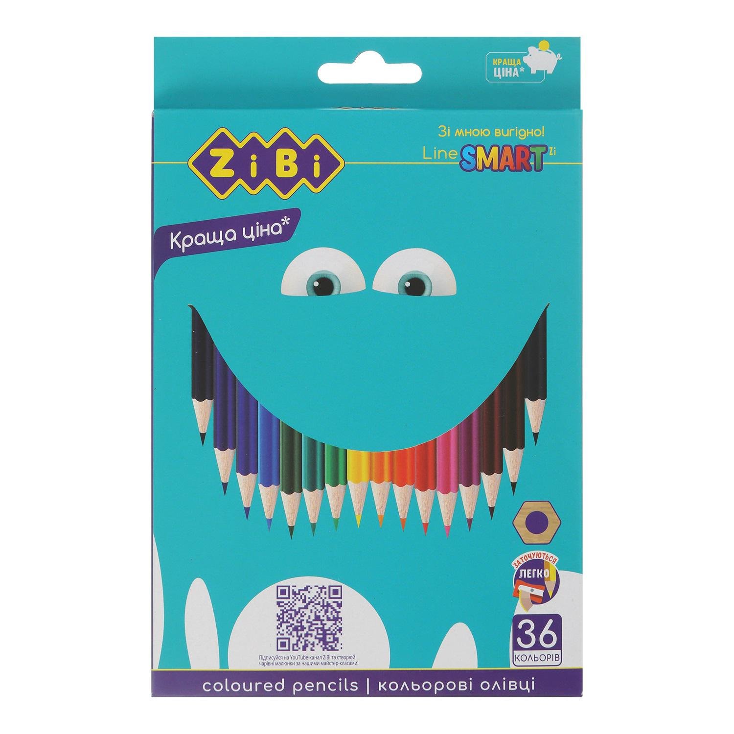 Олівці кольорові ZiBi Smart 36 кольорів (MTT-197484)