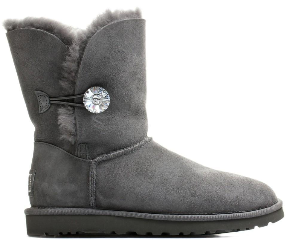 Уггі жіночі середні замша з гудзиком Ugg Short Bailey Button Bling Grey Сірий (29050) Уггі жіночі середні замша з гудзиком Ugg Short Bailey Button Bling Grey Сірий (29050)