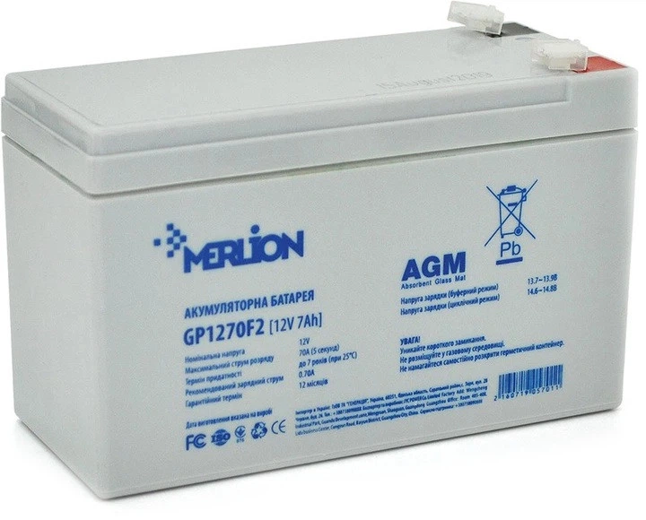 Акумулятор Merlion GP1270F2 AGM 12V 7 Ah 20 hr (2246502739)