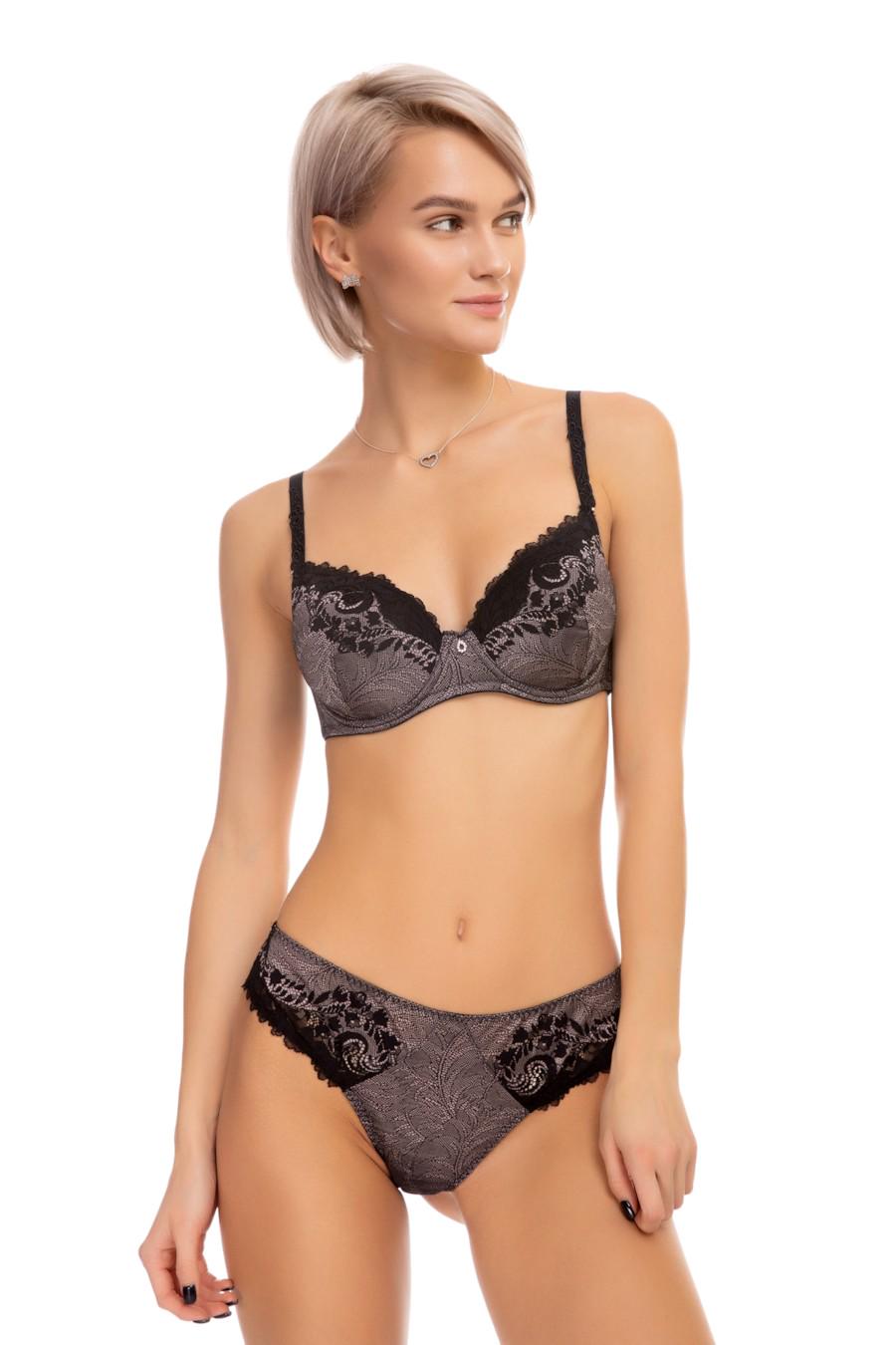 Комплект білизни Leilieve бюстгальтер з ущільненою чашкою/трусики бразиліана 70C/S Чорний (57135)