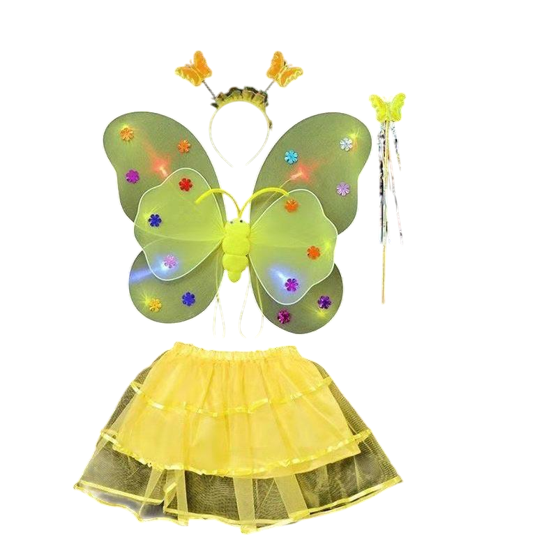 Вбрання карнавальне крила зі спідницею що світиться метелик 9088 Жовтий (4483235) Вбрання карнавальне крила зі спідницею що світиться метелик 9088 Жовтий (4483235)