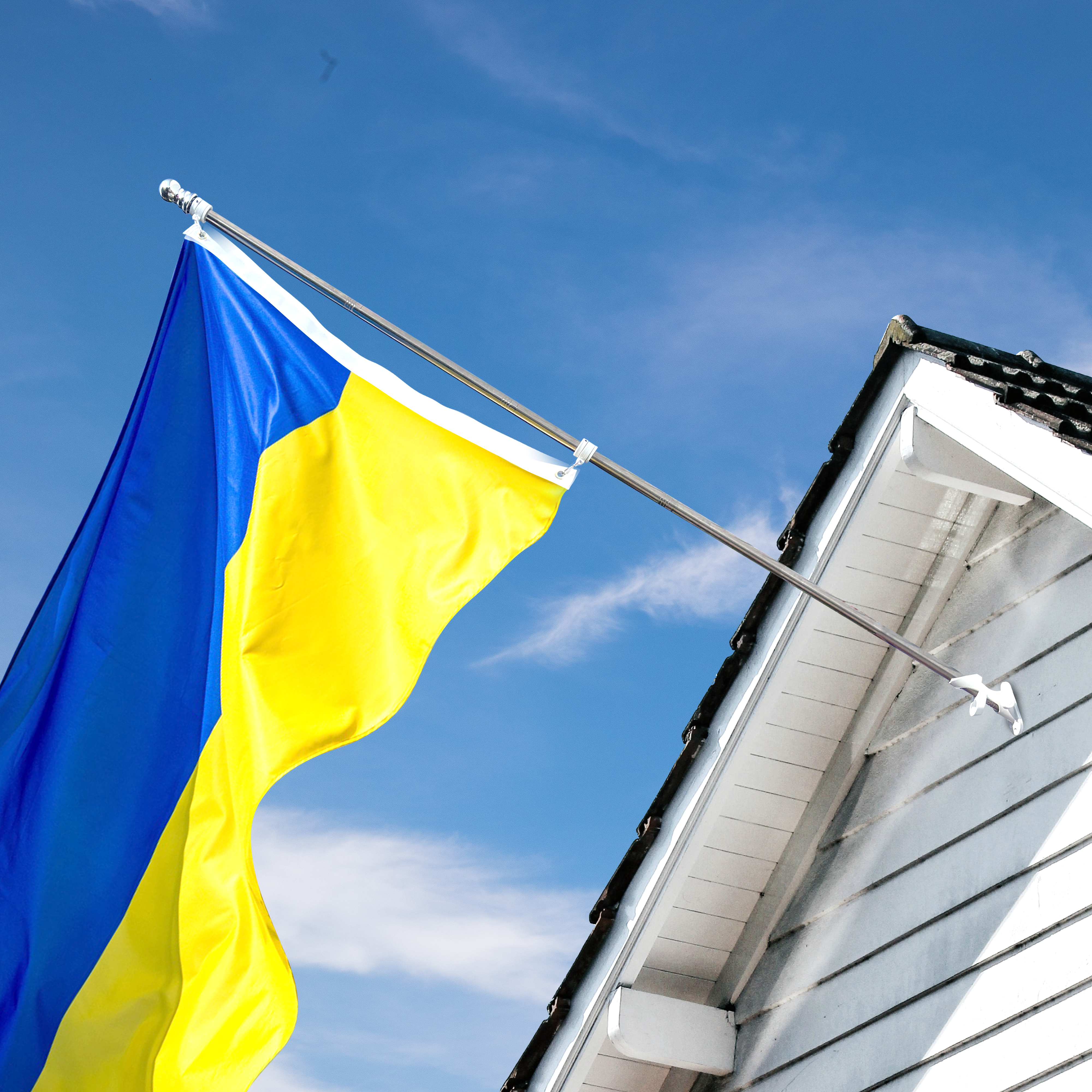 Комплект флагшток регулируемый и флаг Украины габардин Kayfovo FUA-1 140х90 см (28643) - фото 8 Комплект флагшток регулируемый и флаг Украины габардин Kayfovo FUA-1 140х90 см (28643) - фото 8