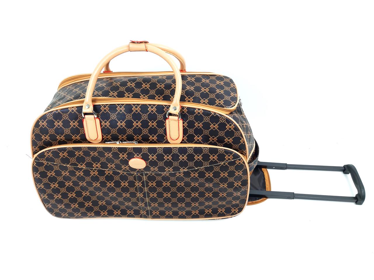 Сумка дорожня на колесах Sky travel XL 59х31х38 см 72 л Чорний/Бежевий (420-18) - фото 8 Сумка дорожня на колесах Sky travel XL 59х31х38 см 72 л Чорний/Бежевий (420-18) - фото 8