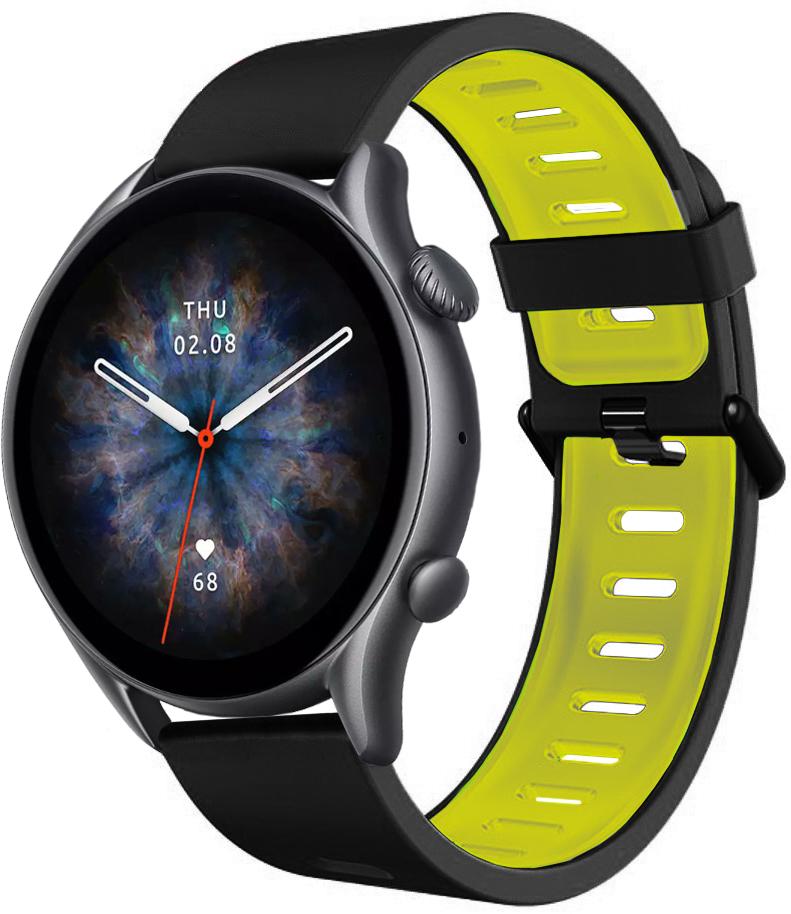 Ремешок Traf для Amazfit GTR 3 Pro Black-Yellow (25491)