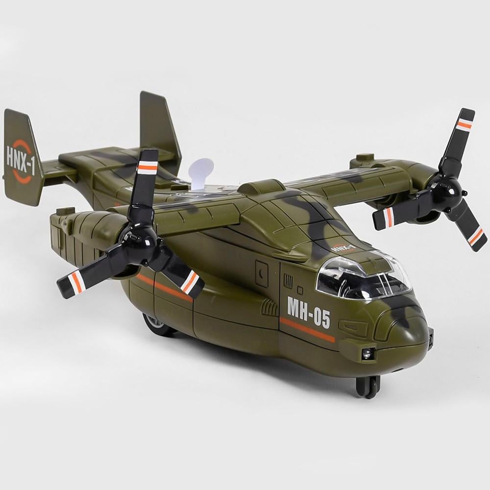 Іграшковий літак військовий Osprey MH-05 зі світлом та звуком Зелений (28443363) Іграшковий літак військовий Osprey MH-05 зі світлом та звуком Зелений (28443363)