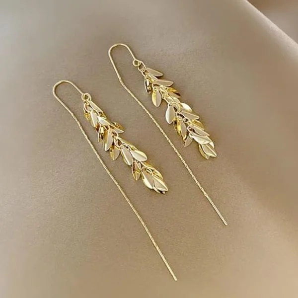 Серьги подвески Золотые колоски 9 см (Q00143) - фото 2 Серьги подвески Золотые колоски 9 см (Q00143) - фото 2