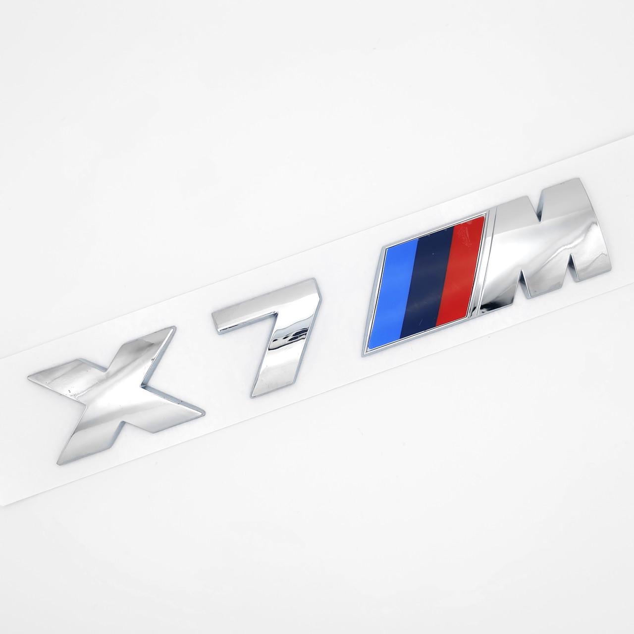 Эмблема надпись X7 M BMW 17х2,7 см ABS Хром глянцевый (3038117364)