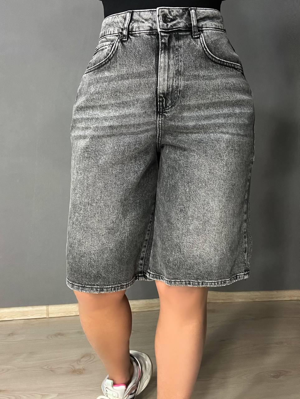 Шорты женские джинсовые Zeo Basic 4868 бермуды р. 42 Серый (26389117) - фото 6