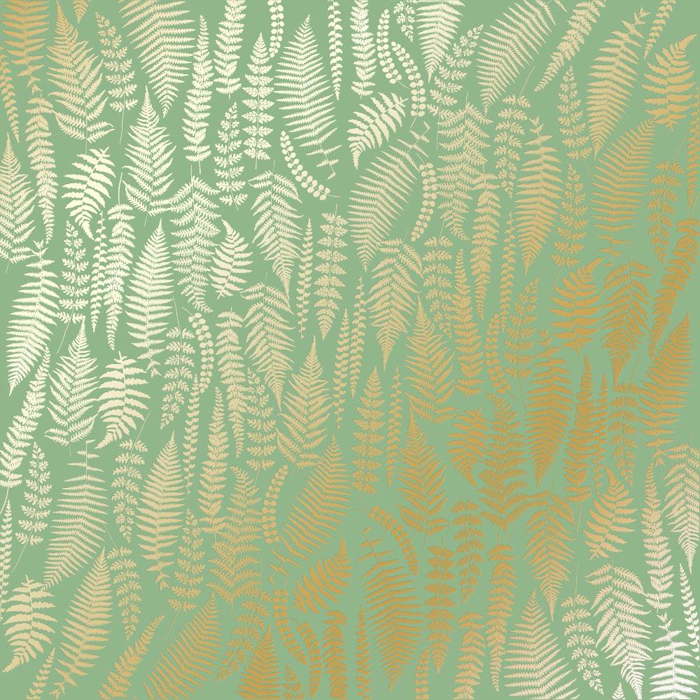 Лист бумаги односторонний Golden Fern с фольгированием 30,5х30,5 см Avocado