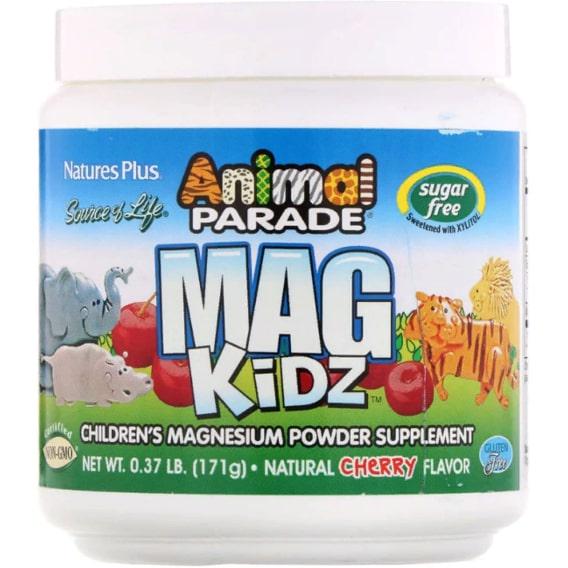 Микроэлемент Магний Nature's Plus Animal Parade Mag Kidz Children's Magnesium 0,37 lb 171 г 45 порций Natural Cherry Flavor (NAP-29943)