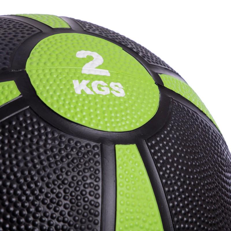 Мяч медицинский медбол Zelart Medicine Ball FI-5122-2 2 кг Черный/Зеленый (DR003487) - фото 4