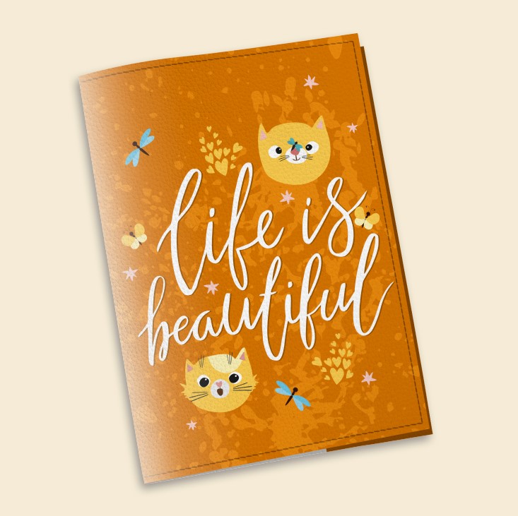 Обложка на паспорт The cover Life is beautiful 9,6х13,3 см (913143)