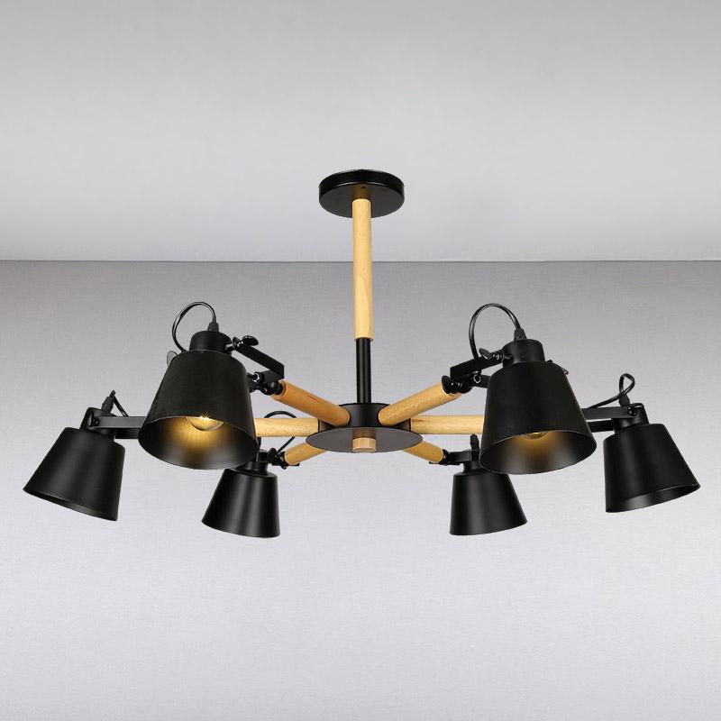 Люстра потолочная Light House LS-13375-6 BK на шесть ламп Черный/Коричневый