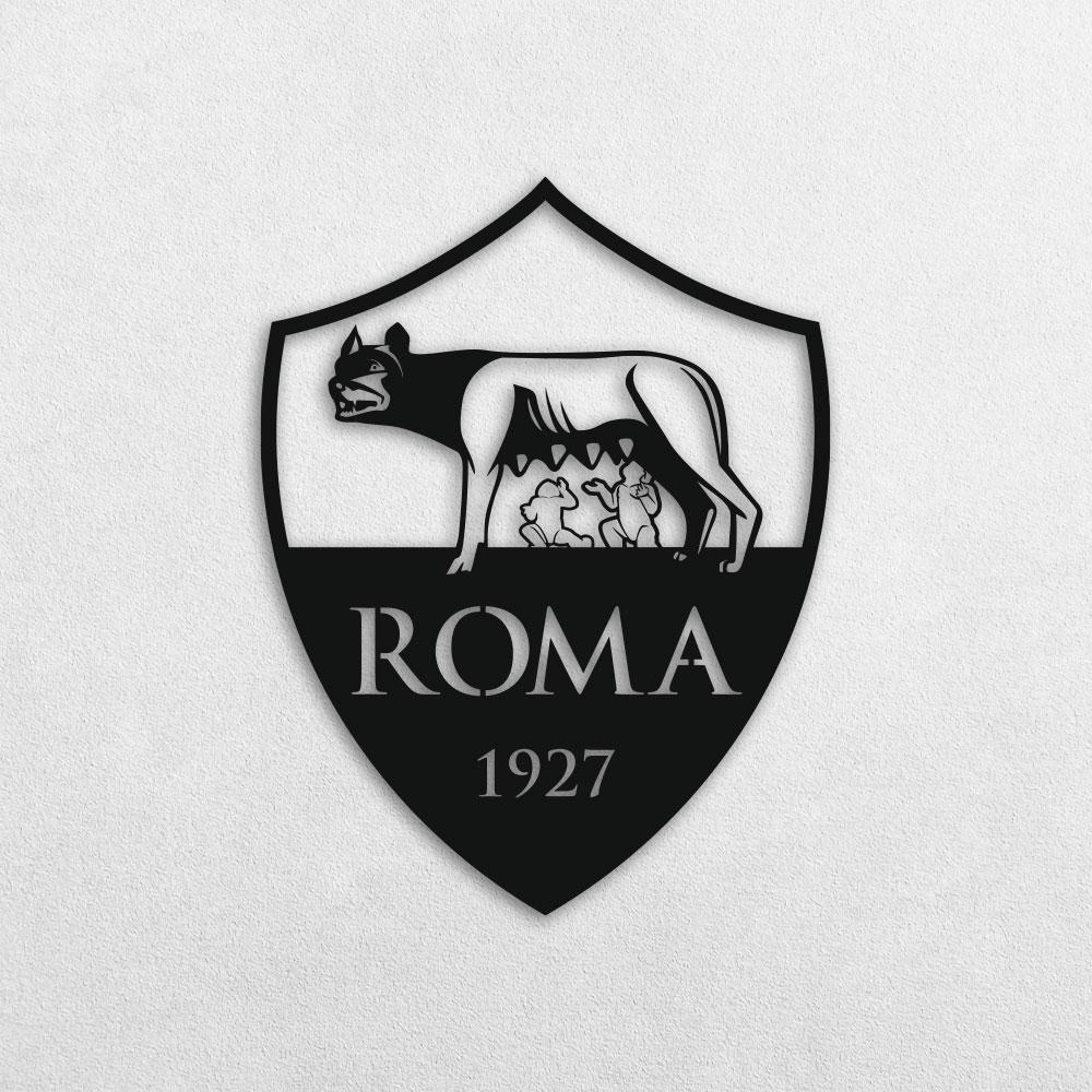 Настенное панно из дерева TWD FC Roma 50х38 см Черный (ww-WALL51017М)