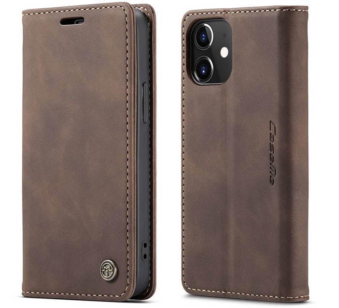 Чохол книжка з магнітом CaseMe на Apple iPhone 12 Dark Brown (20826-05)