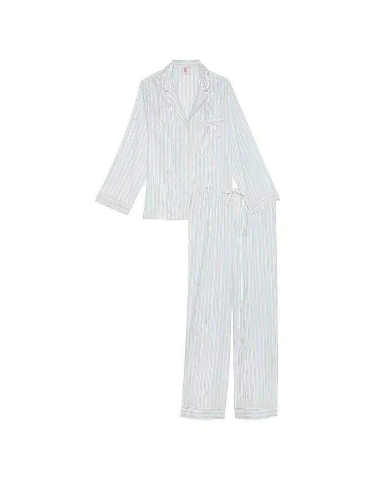 Піжама сорочка/штани фланель Victoria's Secret Flannel Long Pajama смужка Set XS Блакитний (26926721) - фото 4 Піжама сорочка/штани фланель Victoria's Secret Flannel Long Pajama смужка Set XS Блакитний (26926721) - фото 4