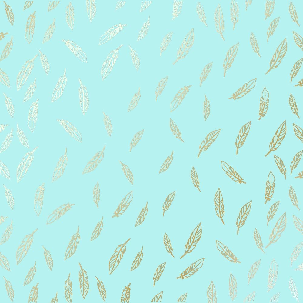 Лист бумаги односторонний Golden Feather с фольгированием 30,5х30,5 см Turquoise